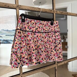 Athleta Ace Tennis Skort 13.5" Volley Floral Pink & Navy Print Size M